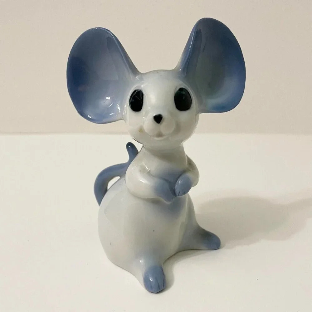 Vintage Ceramic Mouse Big Ears Made in Japan 4.5 Inch Tall Figurine